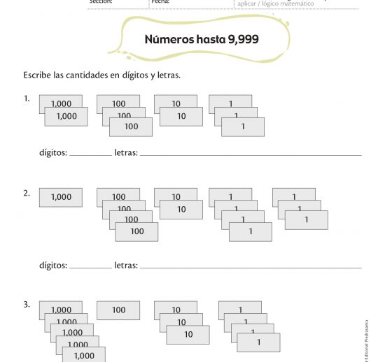 Números hasta 9,999