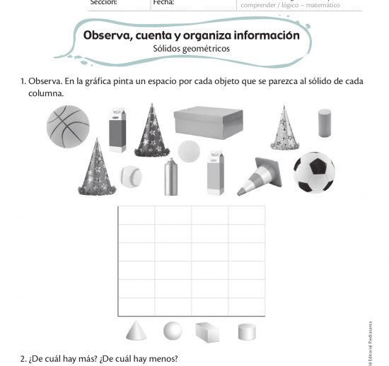 Observa, cuenta y organiza información