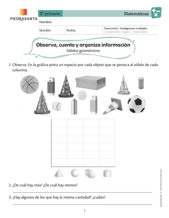 Observa, cuenta y organiza información