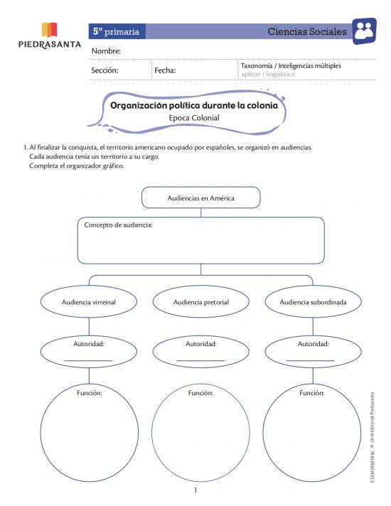 Organización política durante la colonia