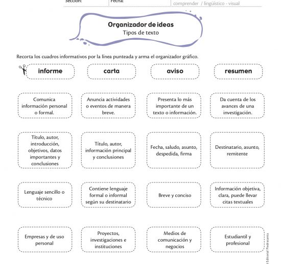 Organizador de ideas