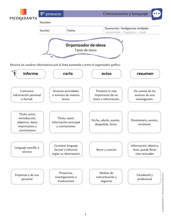 Organizador de ideas