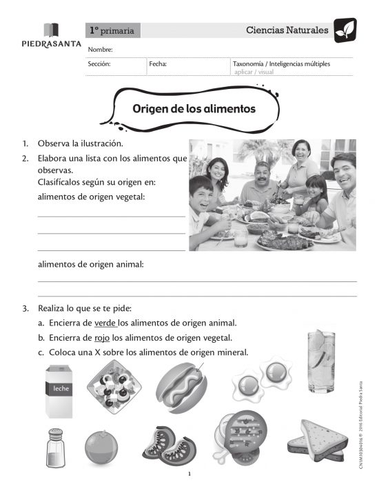 Origen de los alimentos