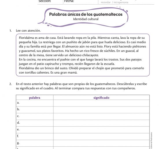 Palabras únicas de los guatemaltecos