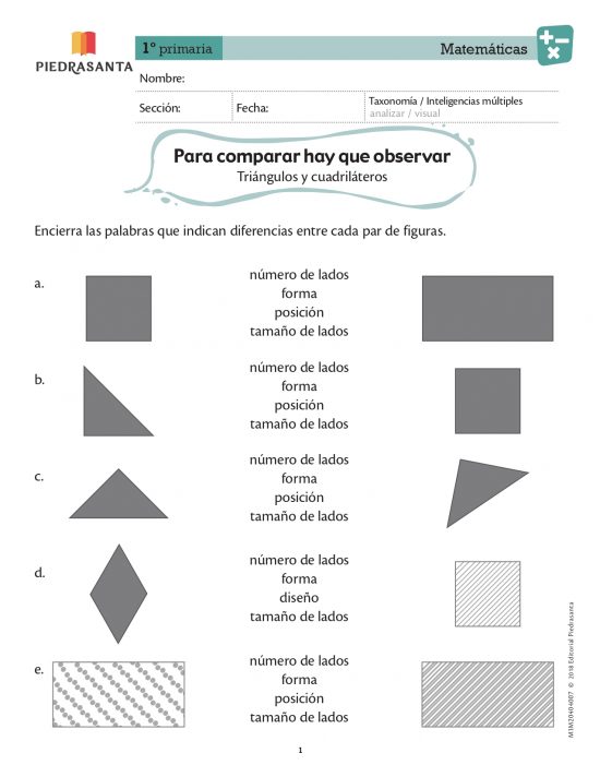 Para comparar hay que observar