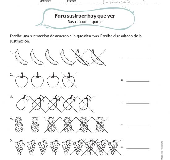 Para sustraer hay que ver
