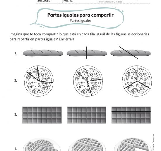 Partes iguales para compartir