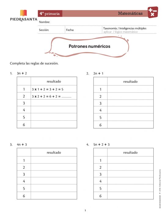 Patrones numéricos