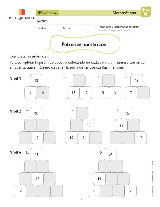 Patrones numéricos