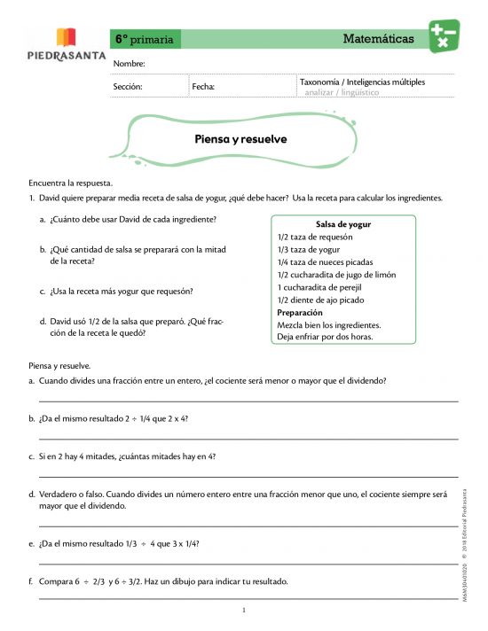 Piensa y resuelve