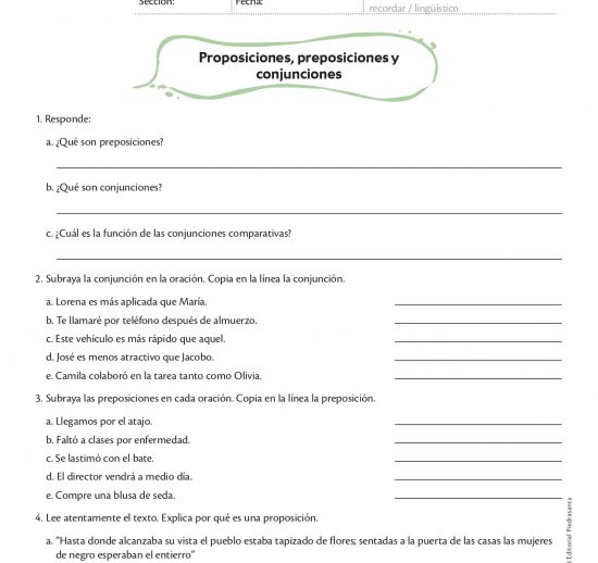 Preposiciones y conjunciones