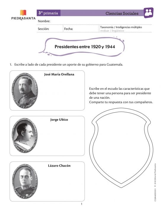 Presidentes entre 1920 y 1944