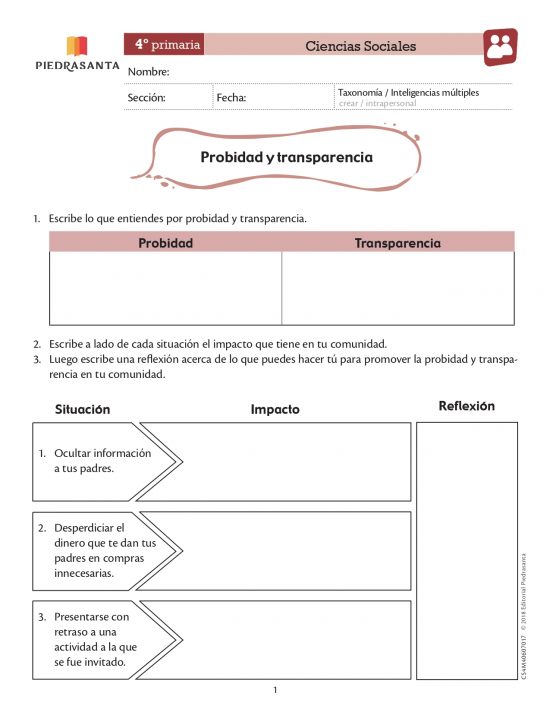 Probidad y transparencia