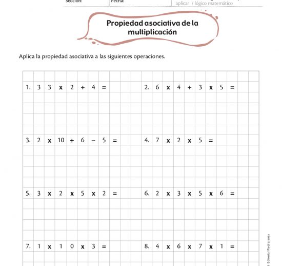 Propiedad asociativa de la multiplicación