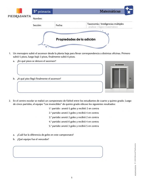 Propiedades de la adición