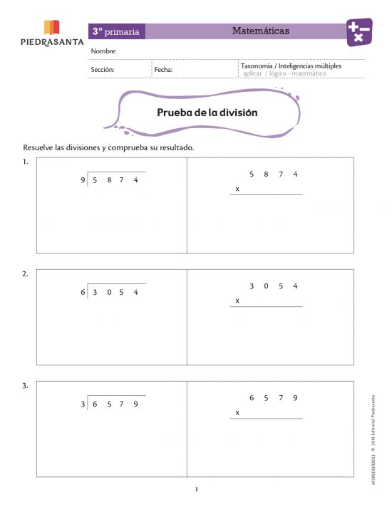 Prueba de la división