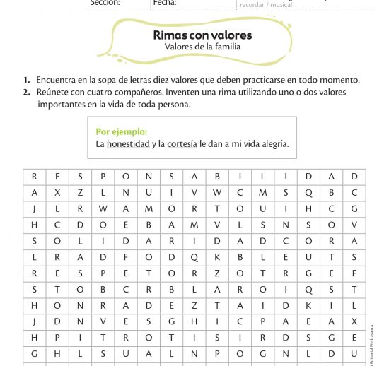 Rimas con valores