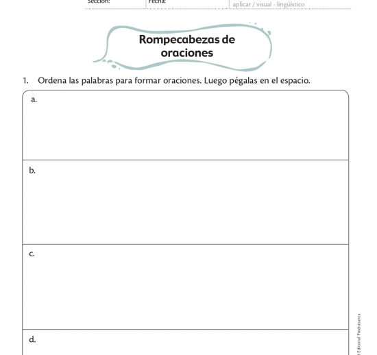 Rompecabezas de oraciones