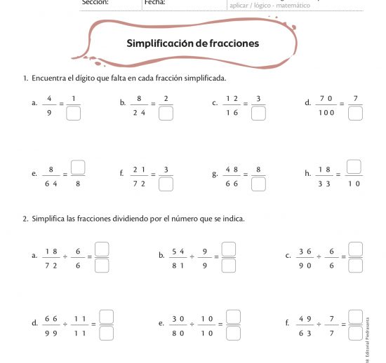 Simplificación de fracciones