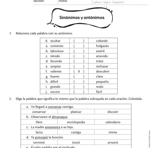 Sinónimos y antónimos