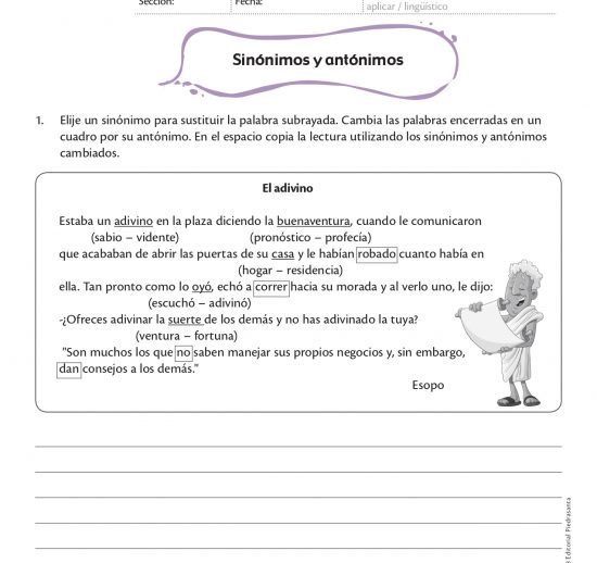 Sinónimos y antónimos