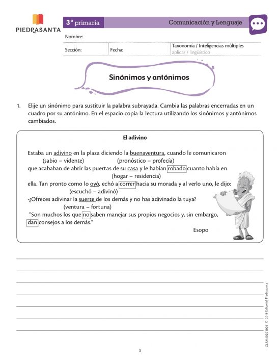 Sinónimos y antónimos