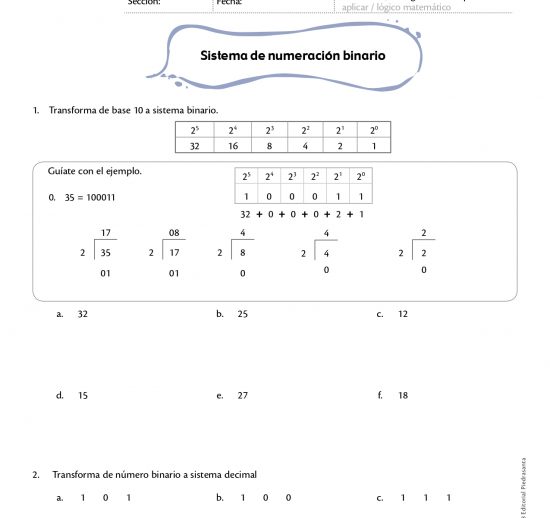 Sistema de numeración binario
