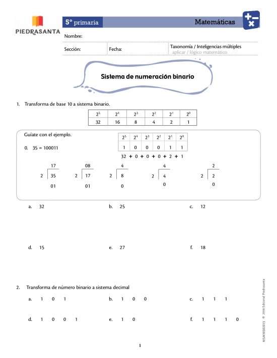Sistema de numeración binario