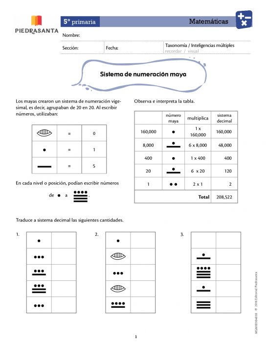 Sistema de numeración maya