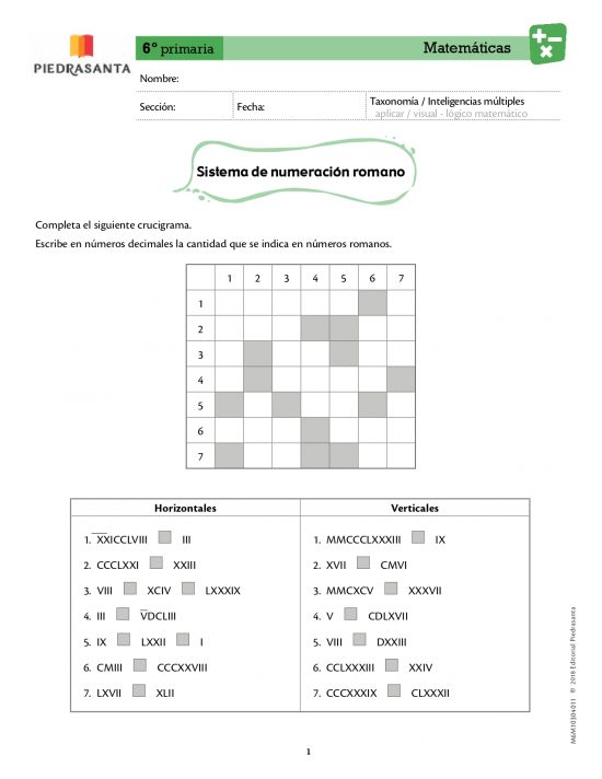 Sistema de numeración romano