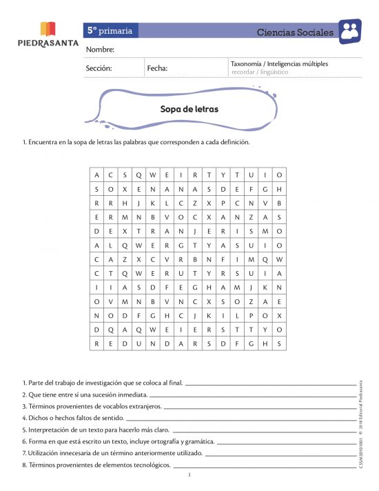Sopa de letras