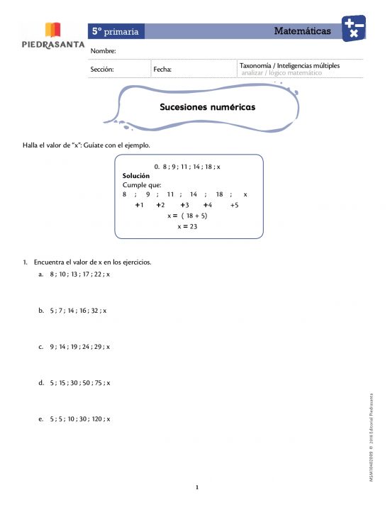 Sucesiones numéricas