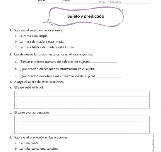 Sujeto y predicado