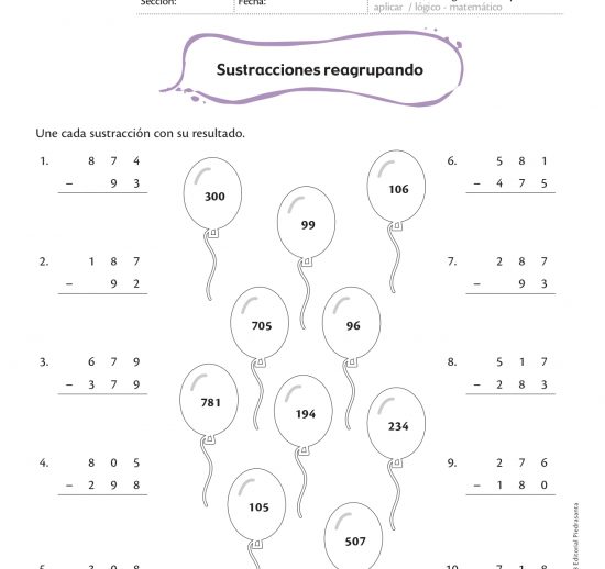 Sustracciones reagrupando