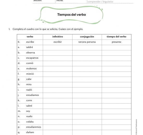 Tiempos del verbo