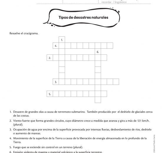 Tipos de desastres naturales