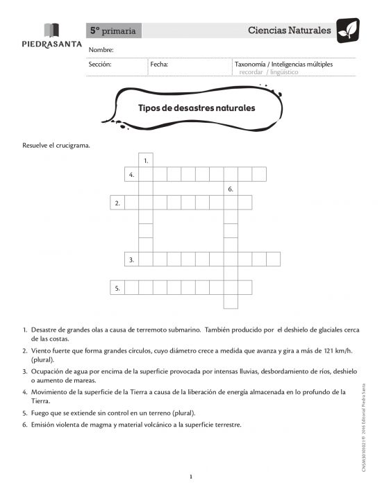 Tipos de desastres naturales