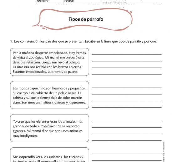 Tipos de párrafo