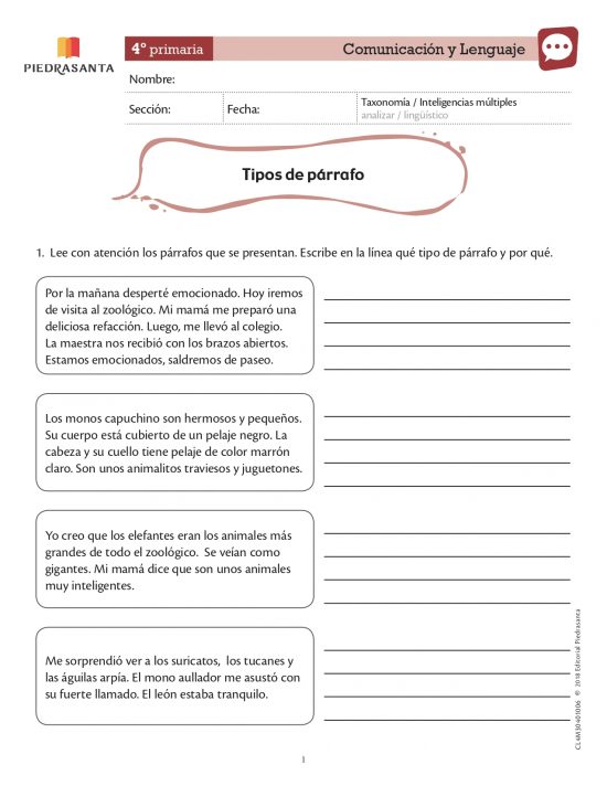 Tipos de párrafo