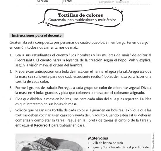 Tortillas de colores