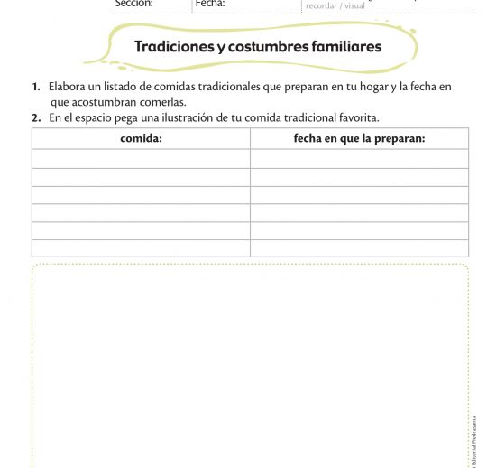 Tradiciones y costumbres familiares