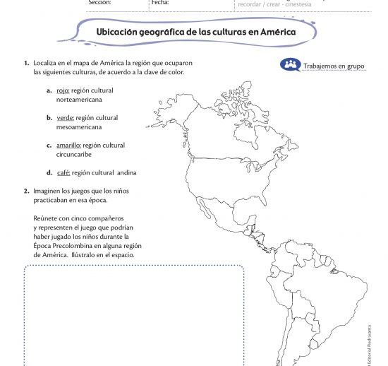 Ubicación geográfica de las culturas en America
