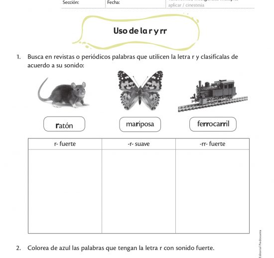Uso de la r y rr