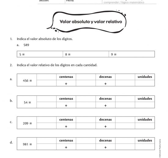 Valor absoluto y valor relativo