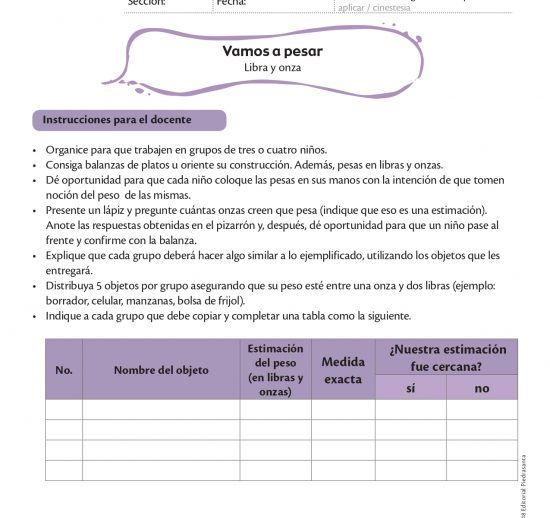 Vamos a pesar