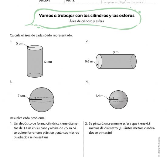 Vamos a trabajar con los cilindros y las esferas