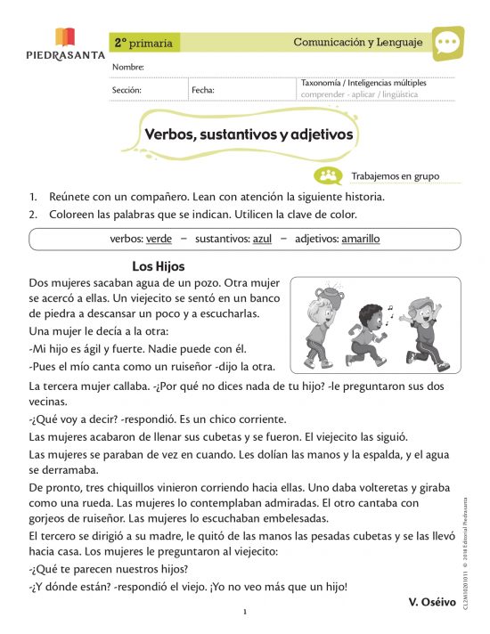 Verbos, sustantivos y adjetivos