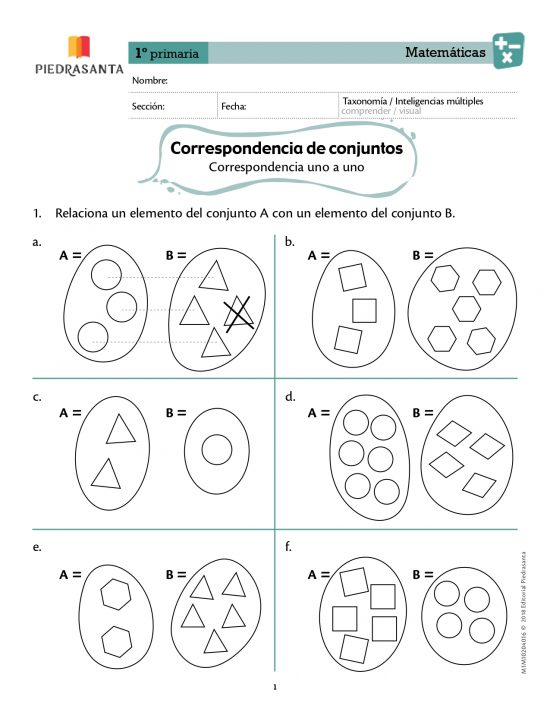 correspondencia de conjuntos