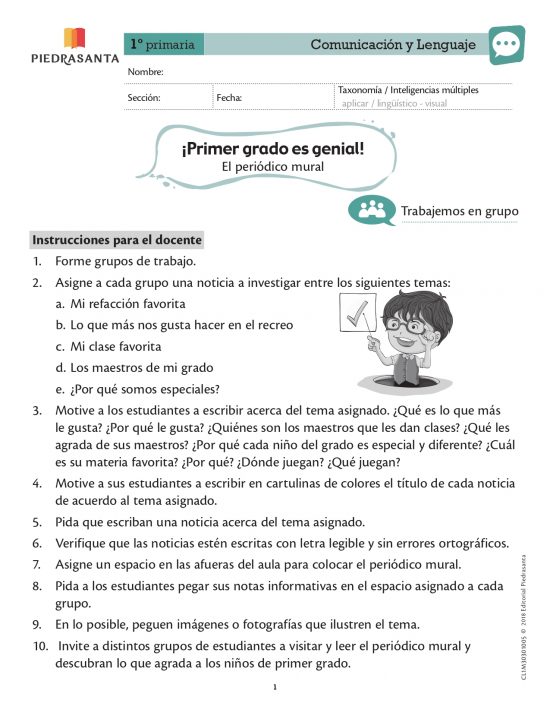 ¡Primer grado es genial!