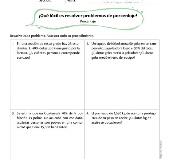 ¡Qué fácil es resolver problemas de porcentaje!